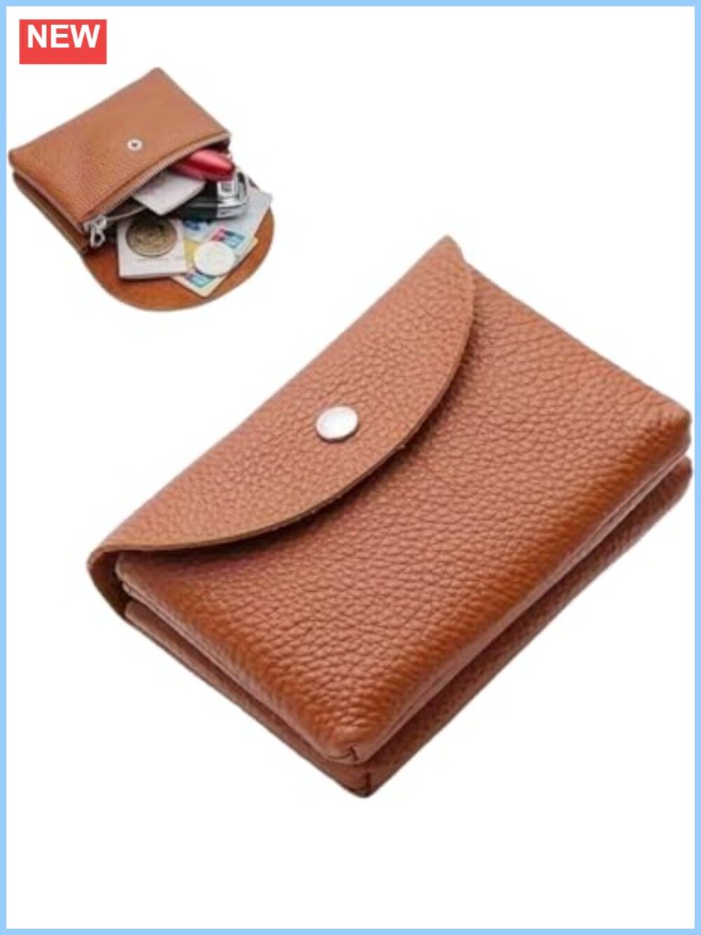 Genuine Split Leather Coin Purse Small Wallet Card Holder Organizer
